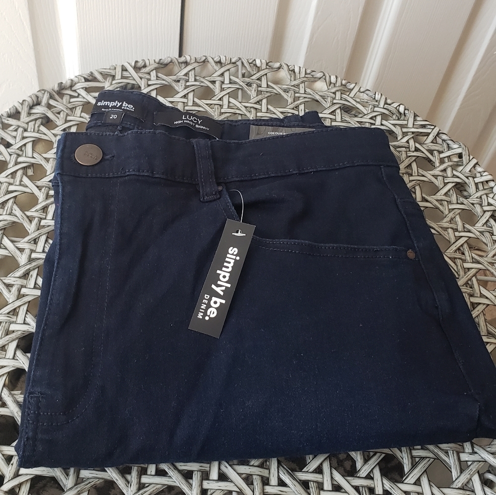 Simply Be Lucy High Waist Skinny Jeans | US 16 | Dark Indigo